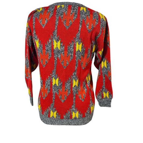 Vintage 80s Hunters Run Graphic Southwest Print Sweater - Size Small - Picture 2 of 7